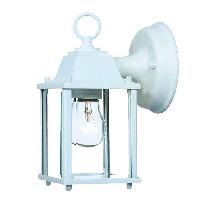 White Hanging Glass Lantern Wall Light. Picture 1