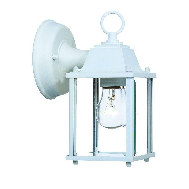White Hanging Glass Lantern Wall Light. Picture 2