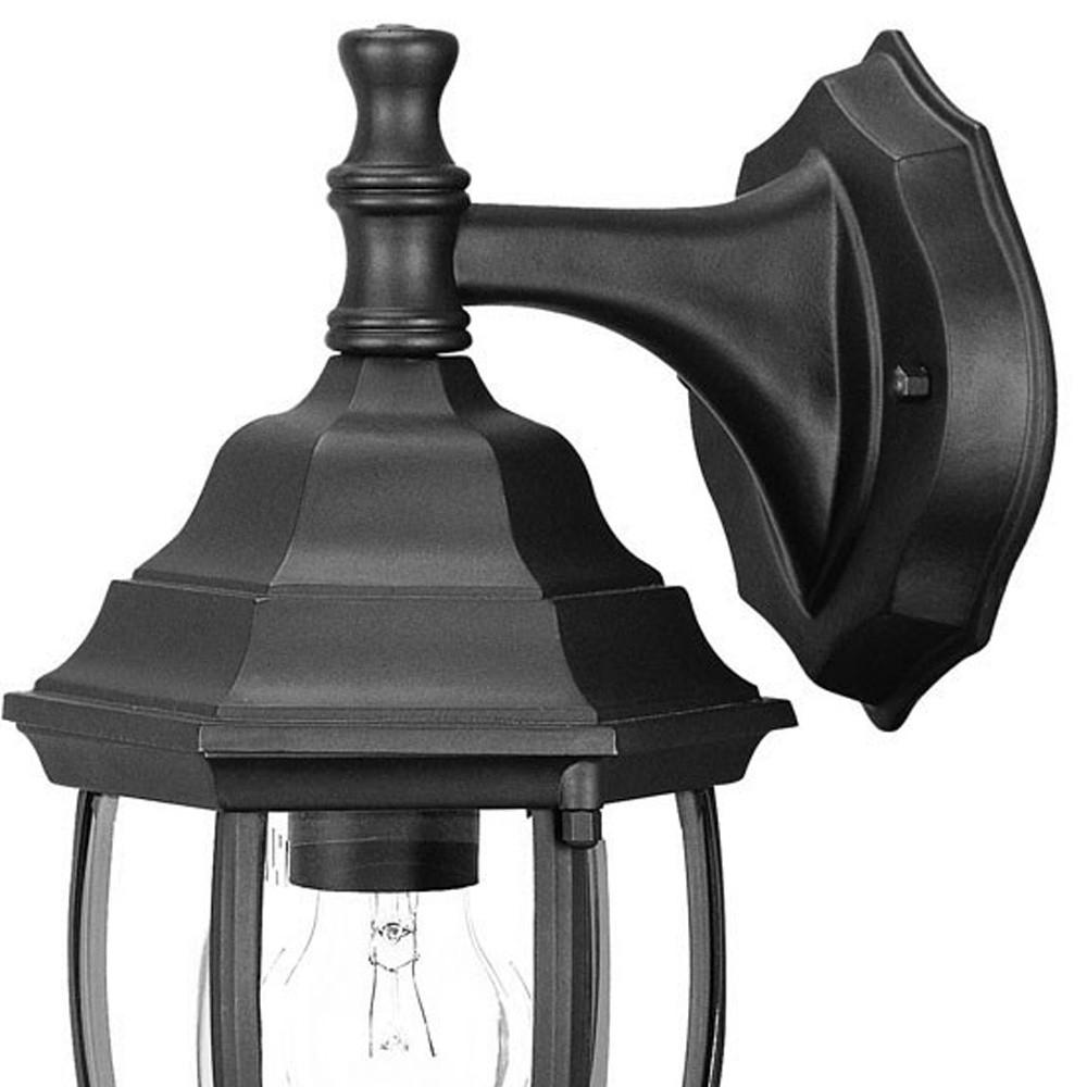 Matte Black Hanging Globe Lantern Wall Light. Picture 4