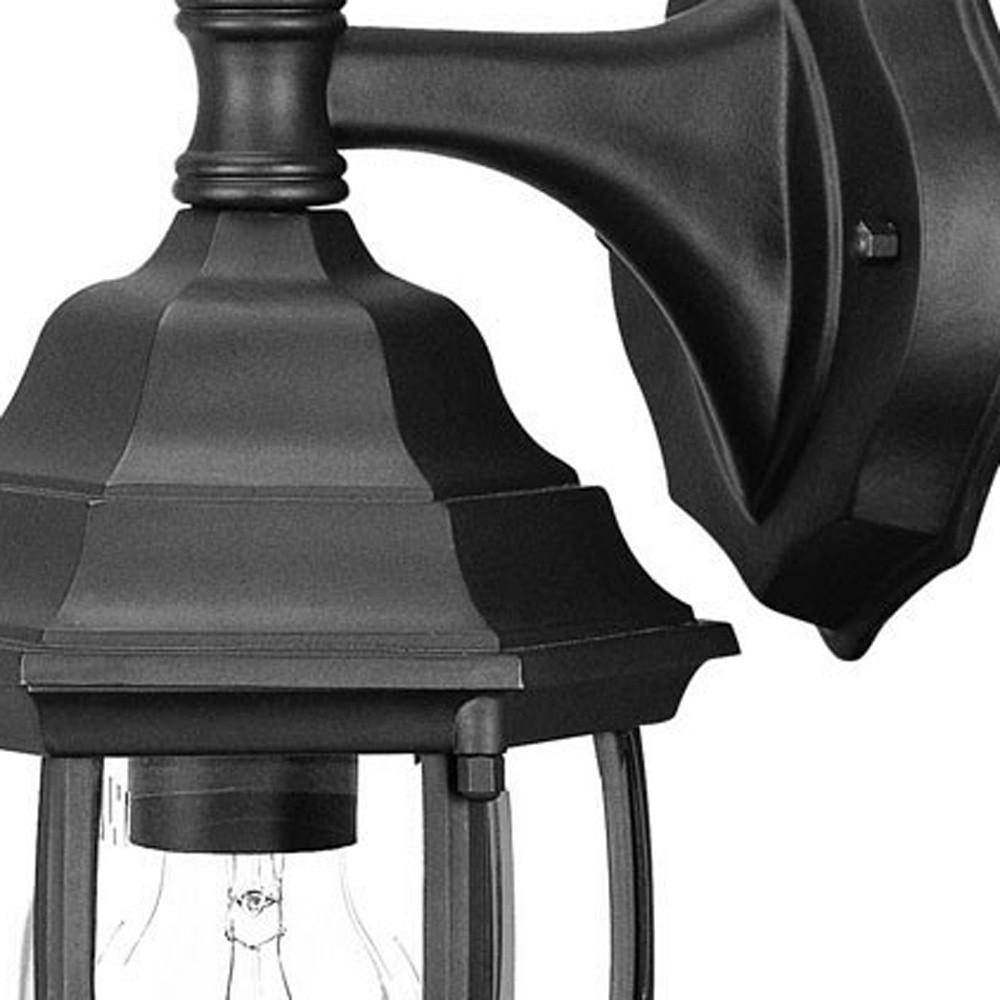 Matte Black Hanging Globe Lantern Wall Light. Picture 3