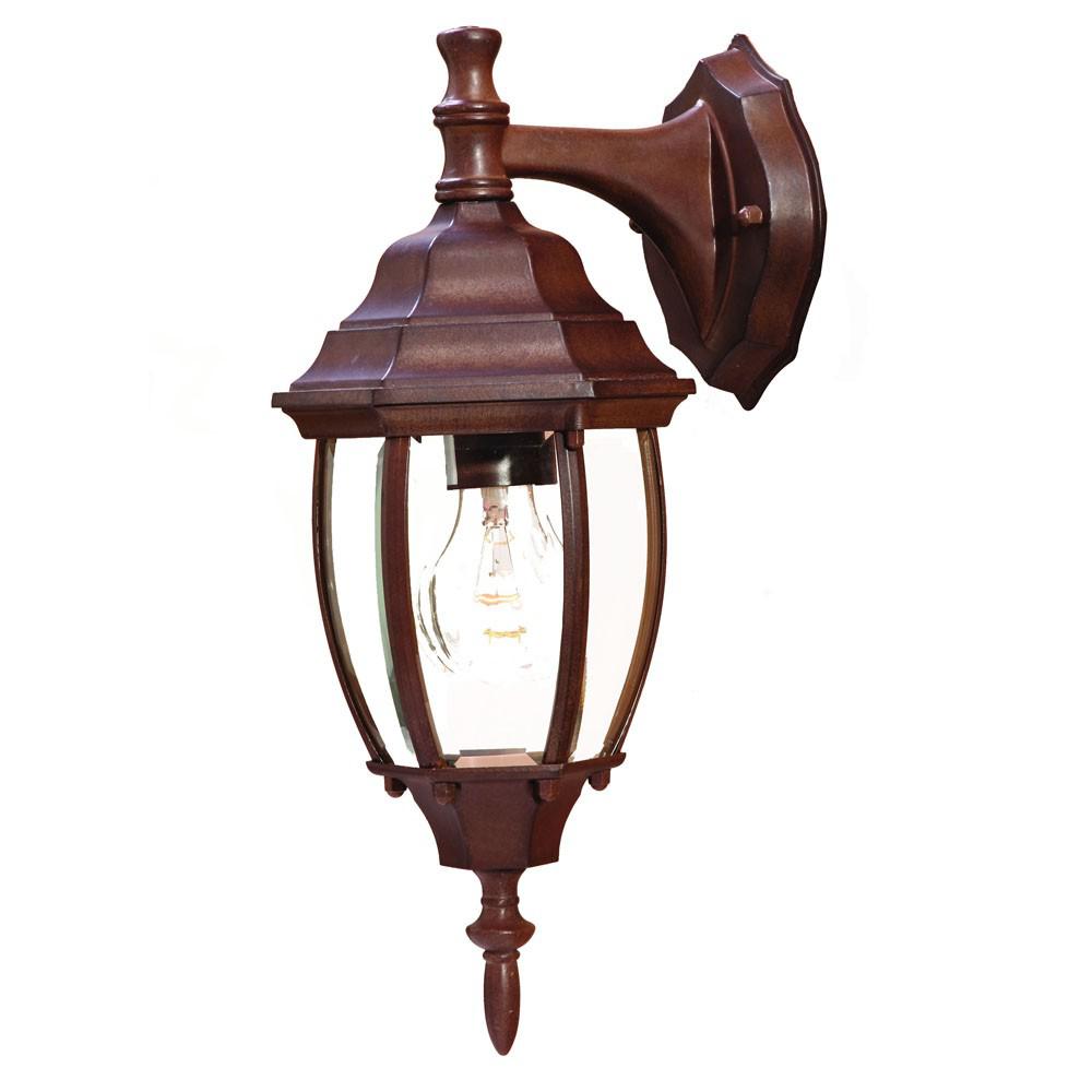 Dark Brown Hanging Globe Lantern Wall Light. Picture 1