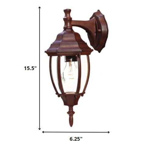 Dark Brown Hanging Globe Lantern Wall Light. Picture 5