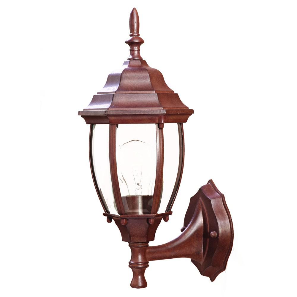 Dark Brown Globe Lantern Wall Light. Picture 1