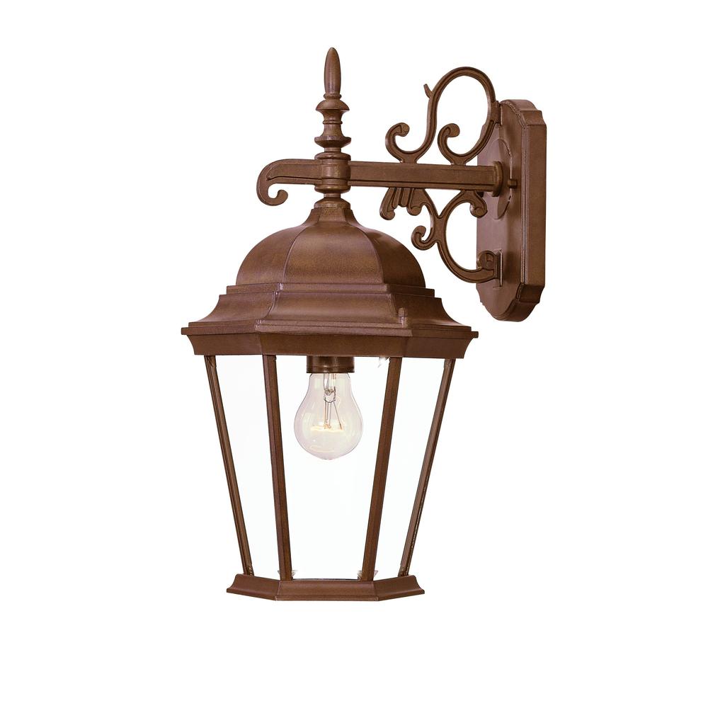 Brown Domed Hanging Lantern Wall Light. Picture 1