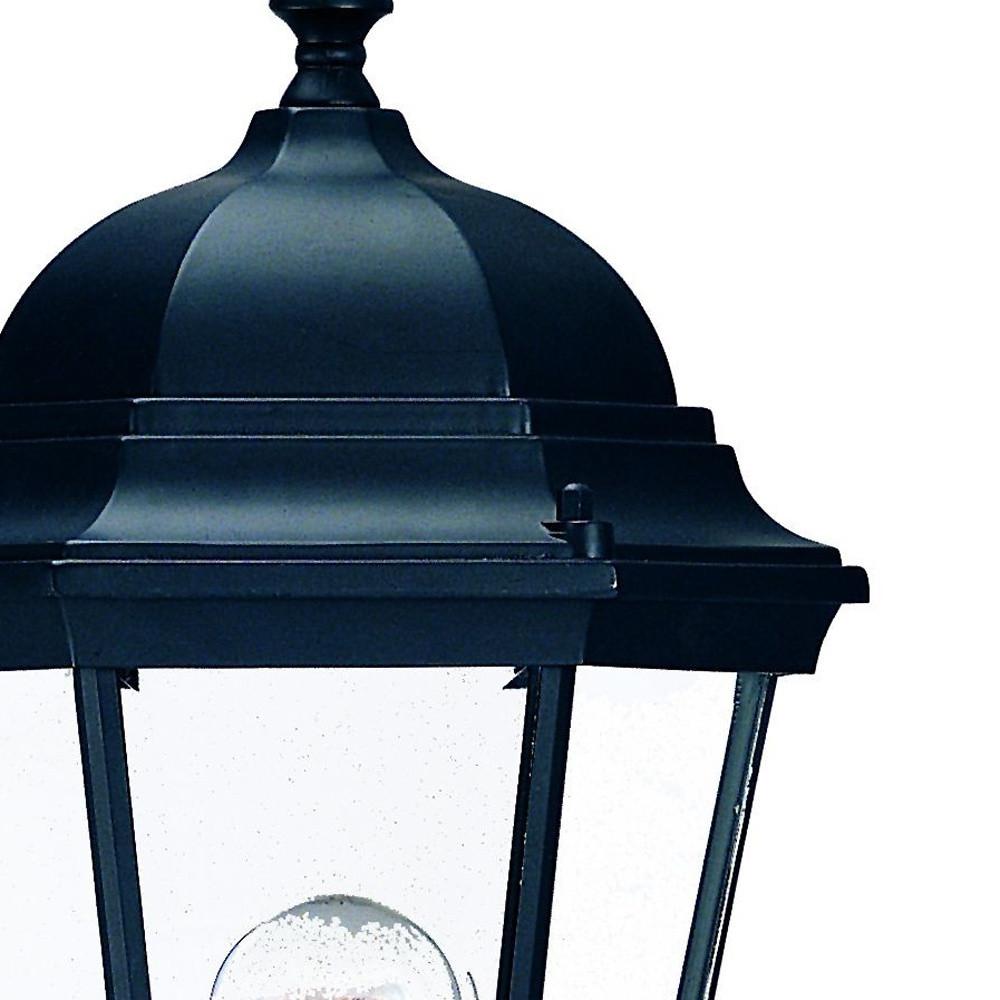 Matte Black Domed Glass Lantern Wall Light. Picture 4