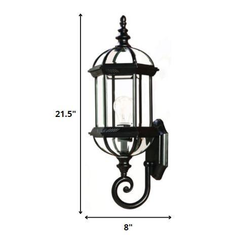 Matte Black Cylindrical Lantern Wall Light. Picture 5