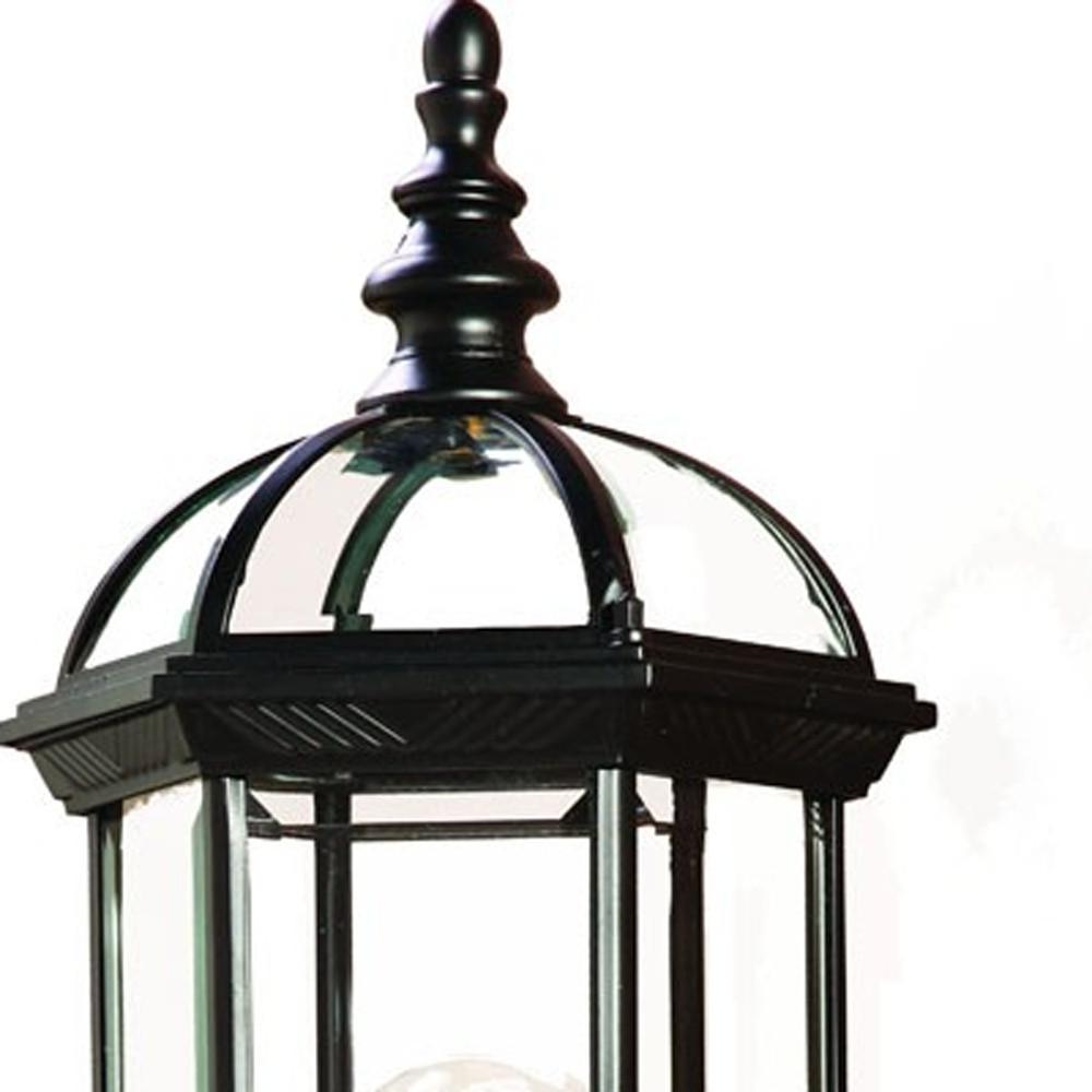 Matte Black Cylindrical Lantern Wall Light. Picture 3