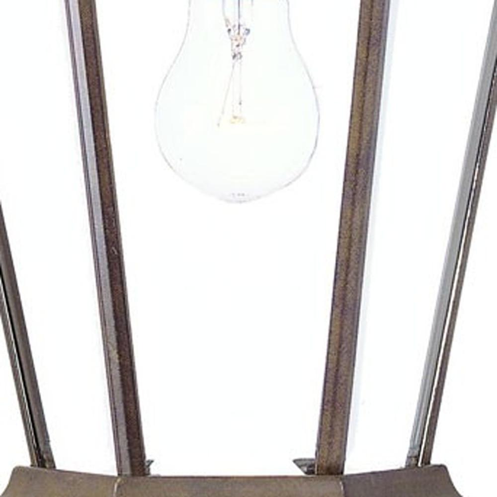 XL Dark Brown Swing Arm Hanging Lantern Wall Light. Picture 4