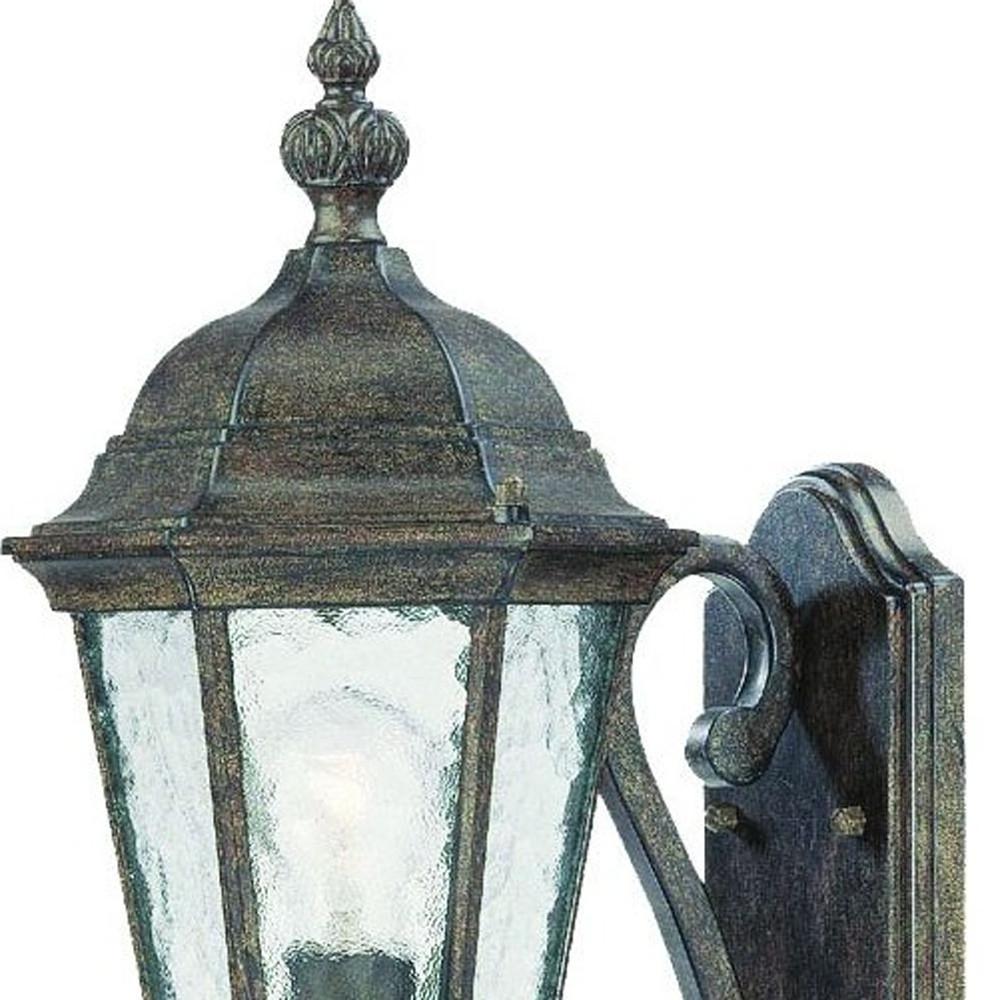 One Light Antique Black Carousel Lantern Wall Light. Picture 4