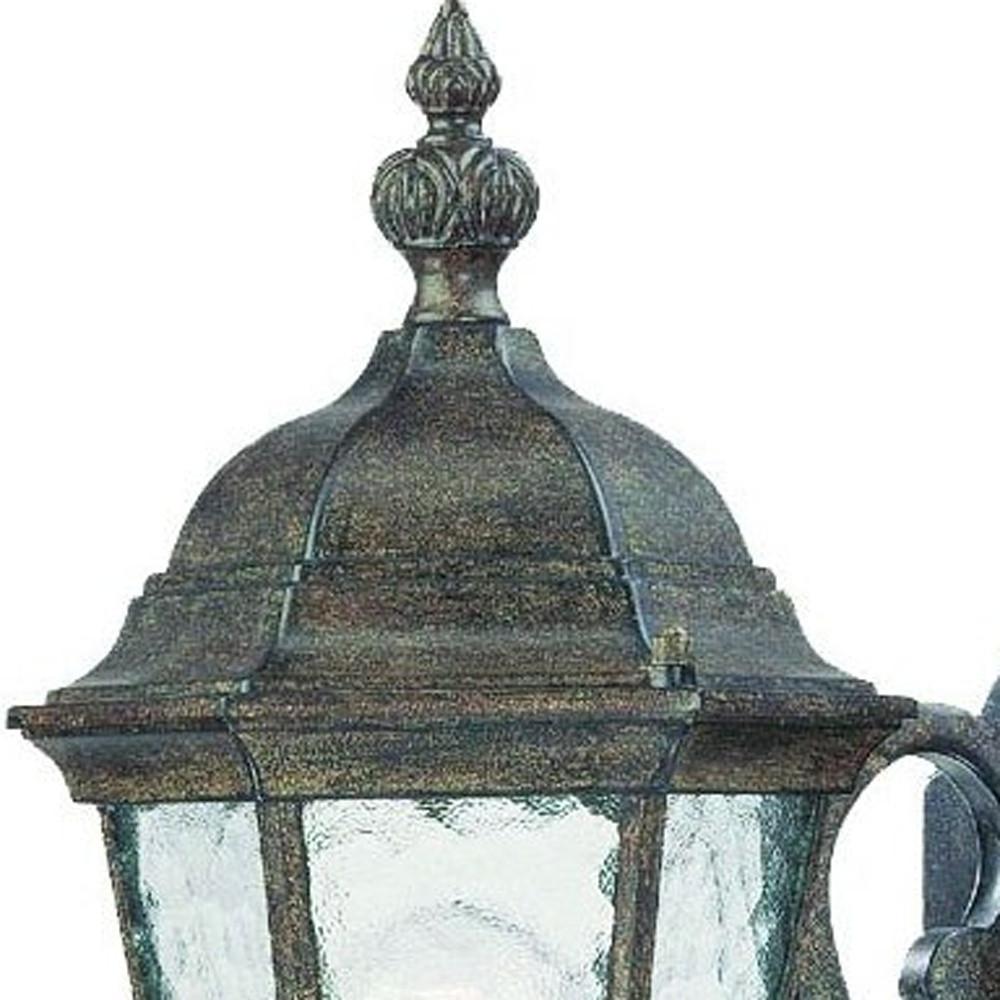One Light Antique Black Carousel Lantern Wall Light. Picture 3