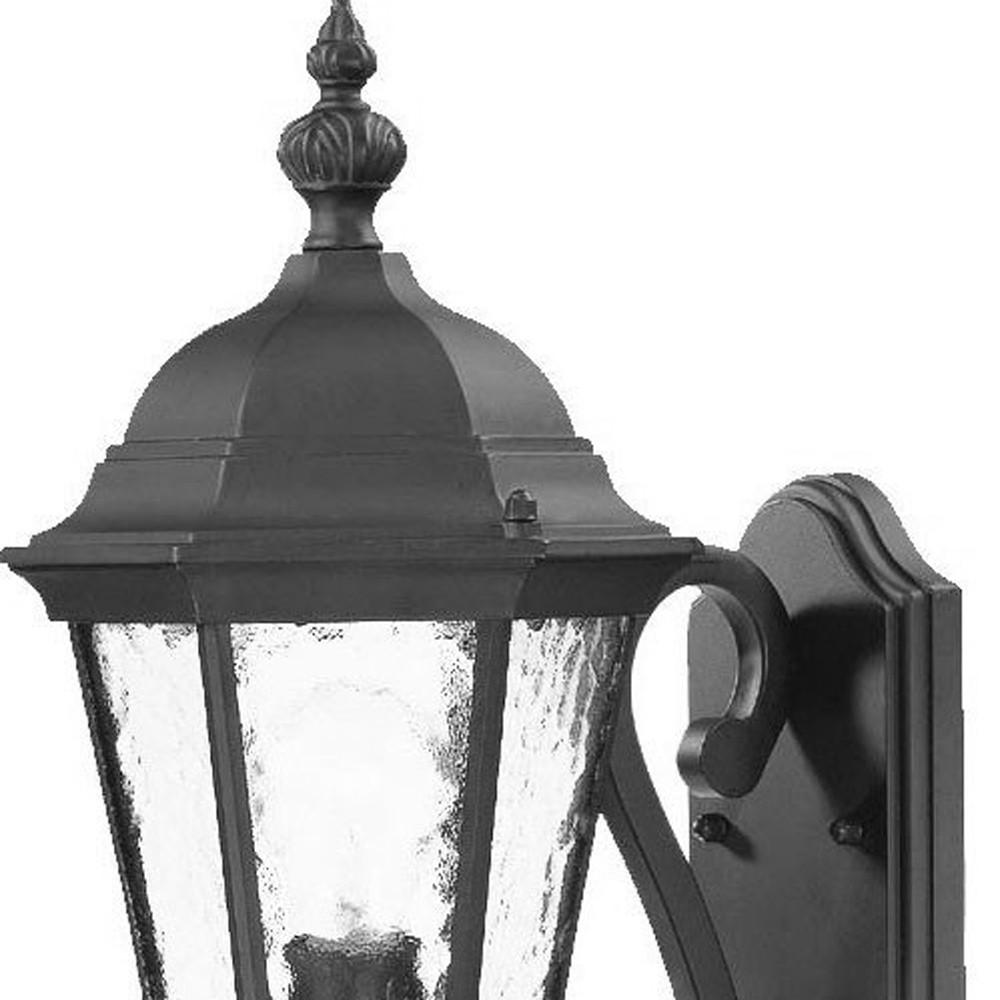One Light Matte Black Carousel Lantern Wall Light. Picture 3