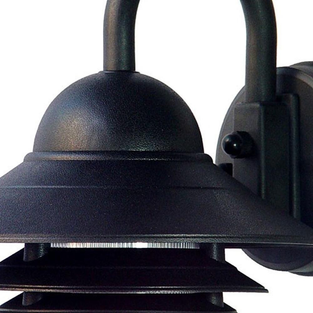 Matte Black Three Tier Lamp Shade Outdoor Wall Light. Picture 4