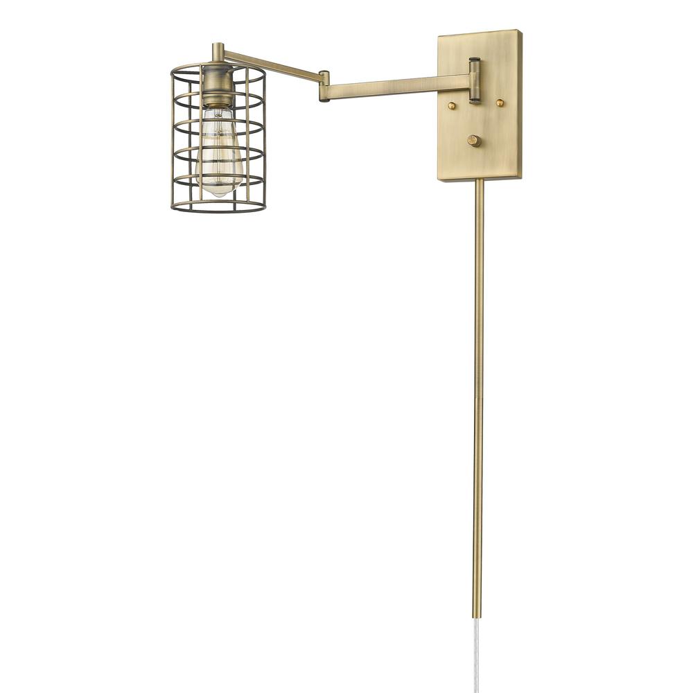 Industrial Gold Metal Wall Sconce. Picture 1