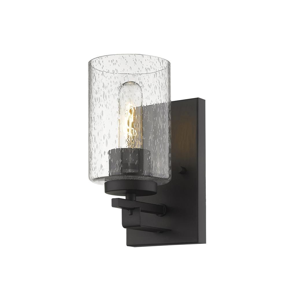 Bronze Metal and Textured Glass Wall Sconce. Picture 2