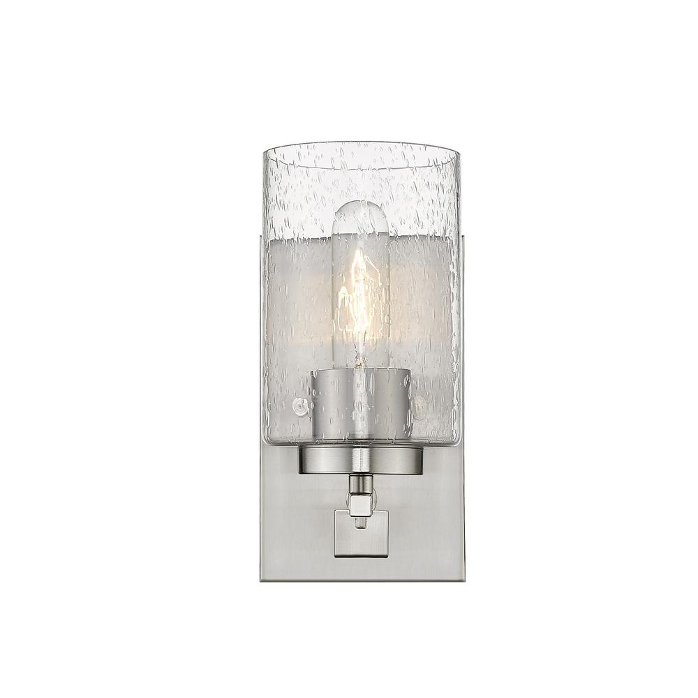 Silver Metal and Textured Glass Wall Sconce. Picture 4