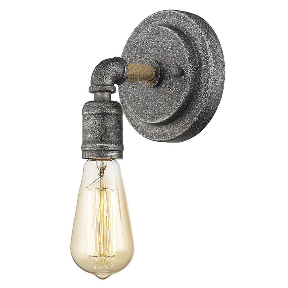 Industrial Textured Gray Wall Light. Picture 2