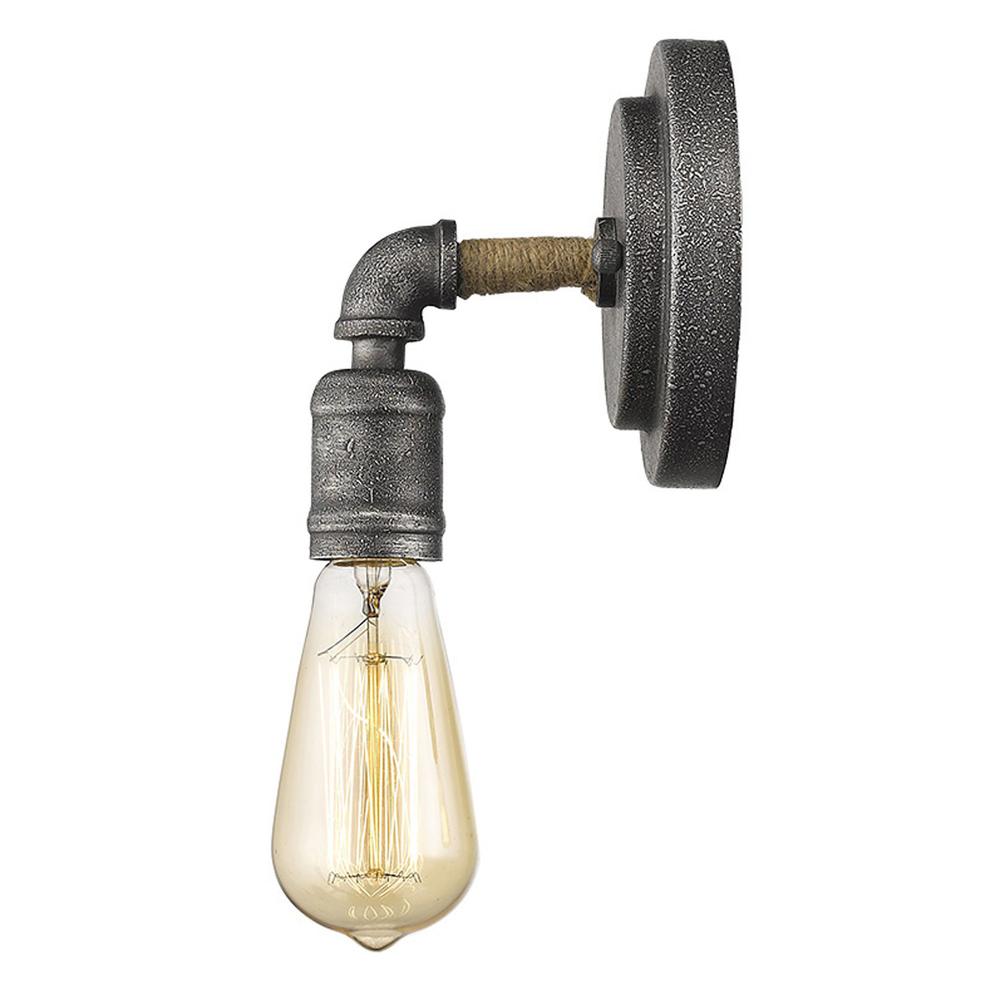 Industrial Textured Gray Wall Light. Picture 4
