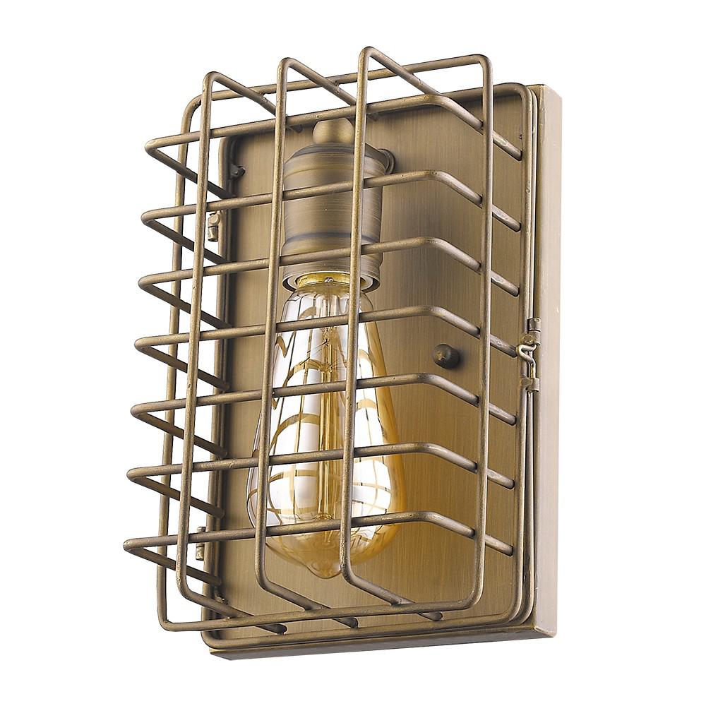 Light Gold Cage Wall Sconce. Picture 2