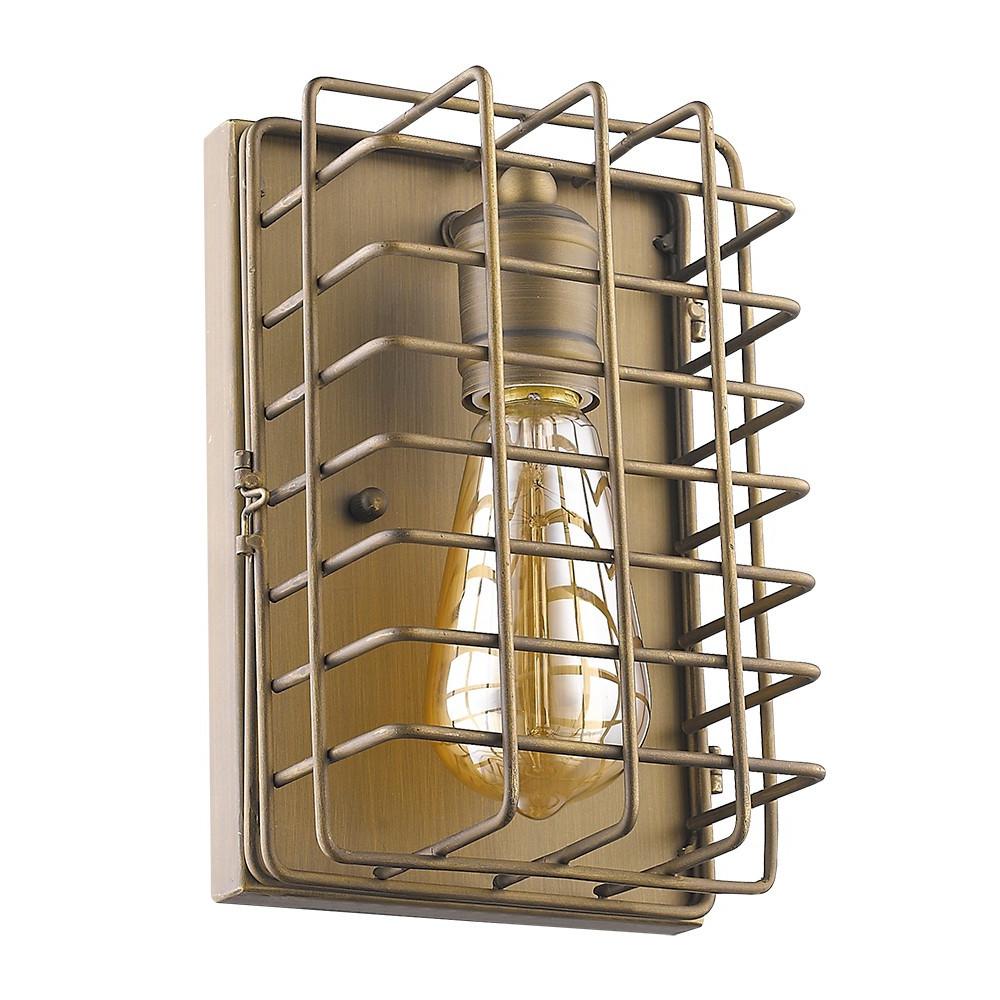 Light Gold Cage Wall Sconce. Picture 3