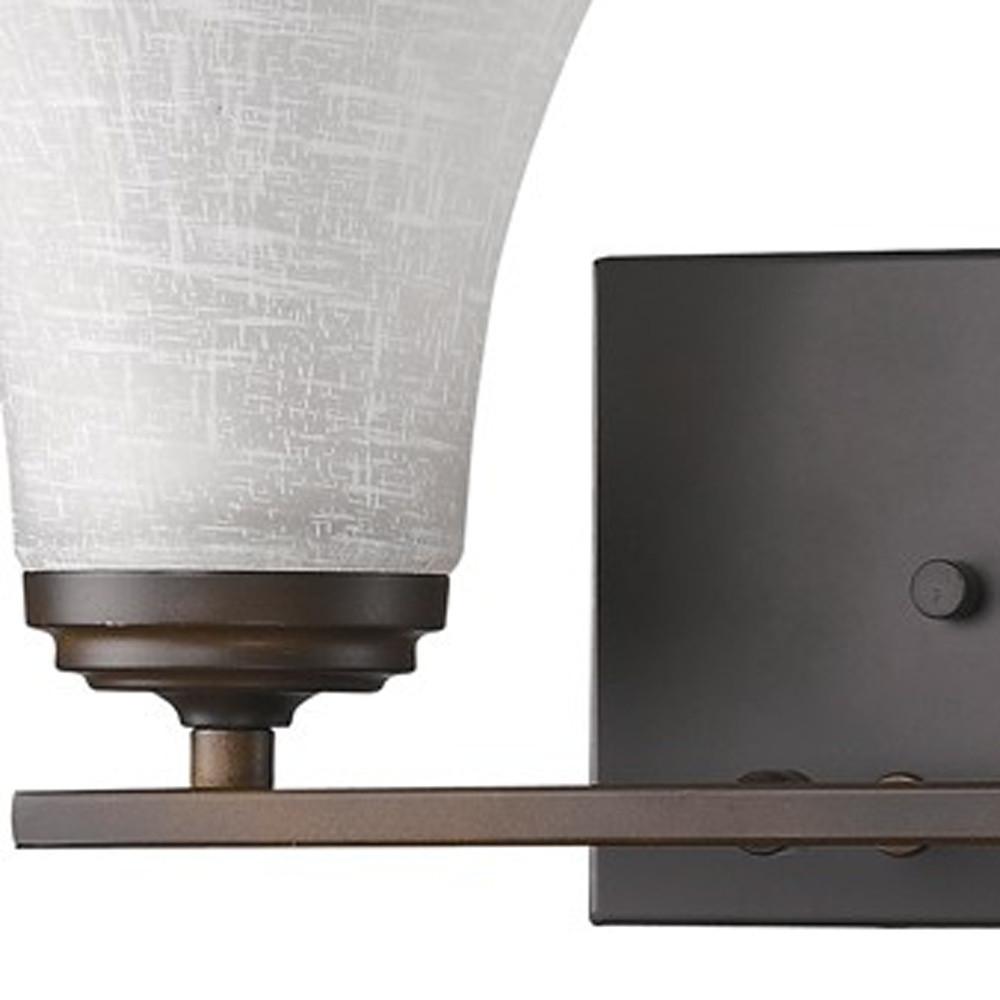 Two Light Bronze Wall Light with Tapered Glass Shade. Picture 3