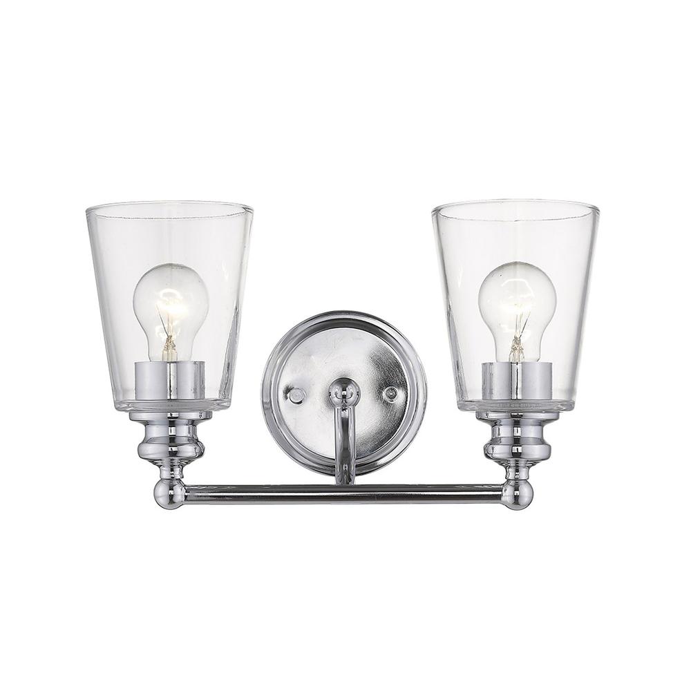 Two Light Silver Glass Shade Wall Sconce. Picture 2