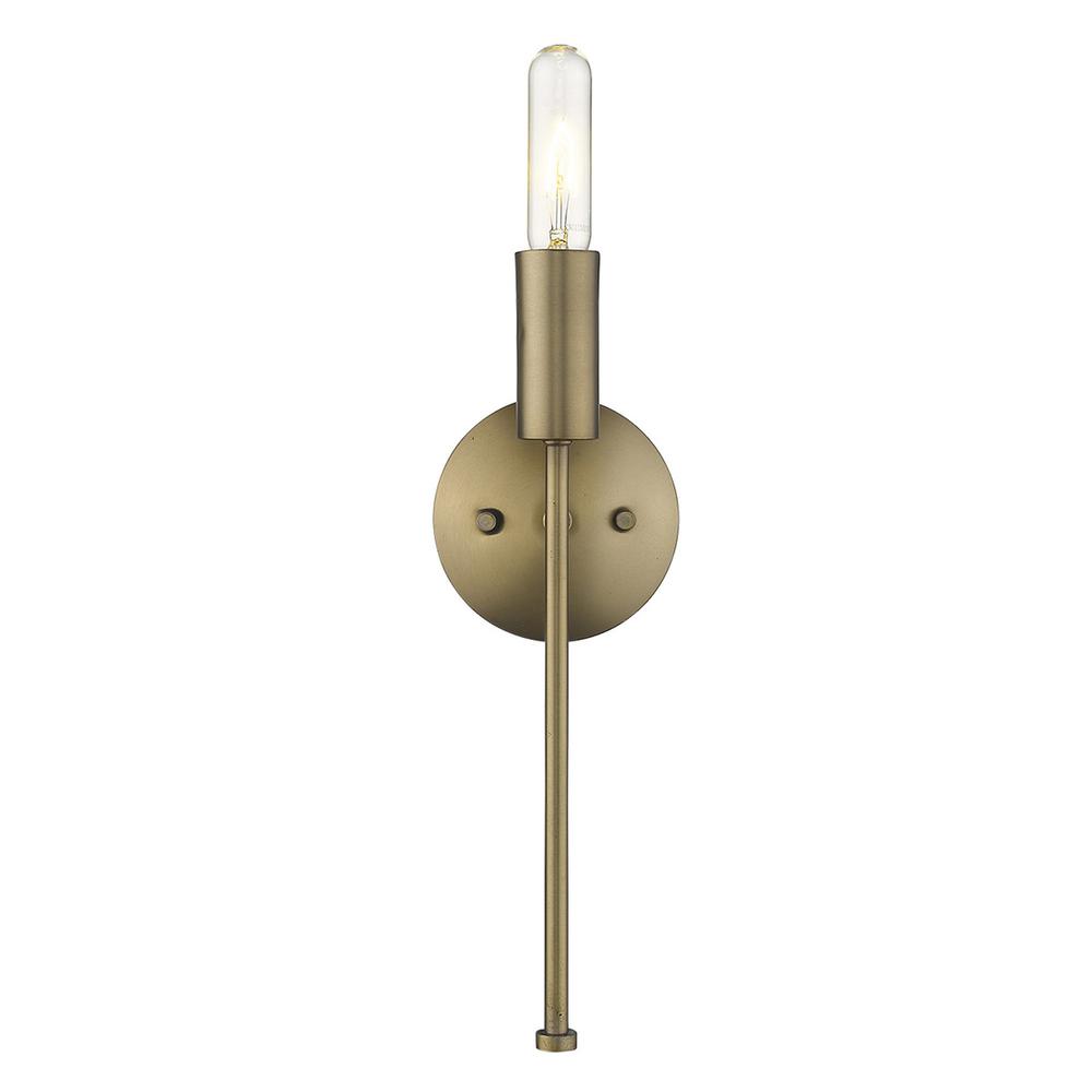 Dull Gold Narrow Bulb Wall Light. Picture 2