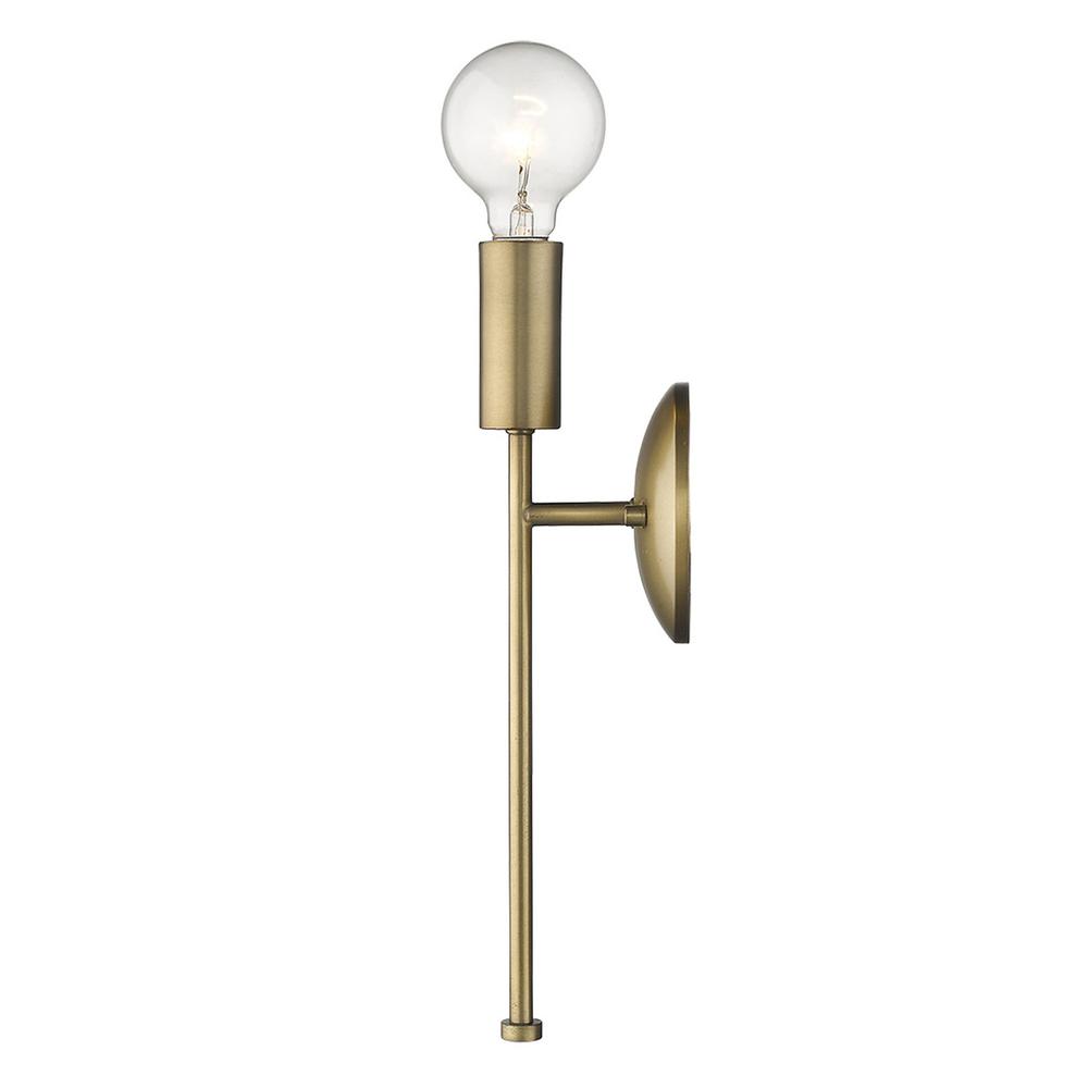 Dull Gold Narrow Bulb Wall Light. Picture 3