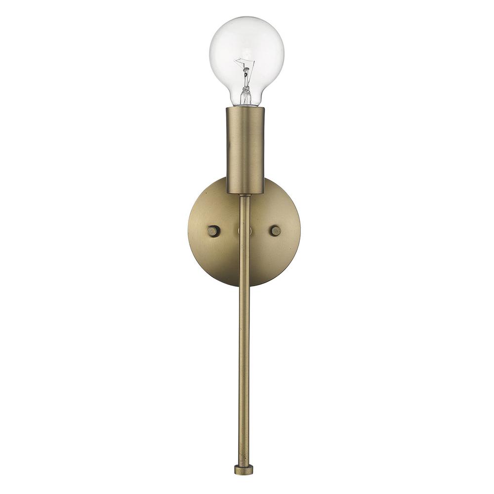 Dull Gold Narrow Bulb Wall Light. Picture 5