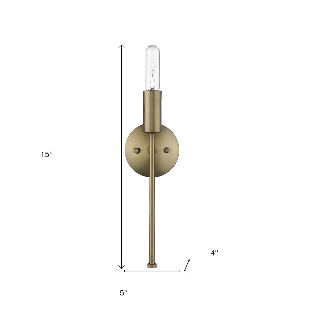 Dull Gold Narrow Bulb Wall Light. Picture 6