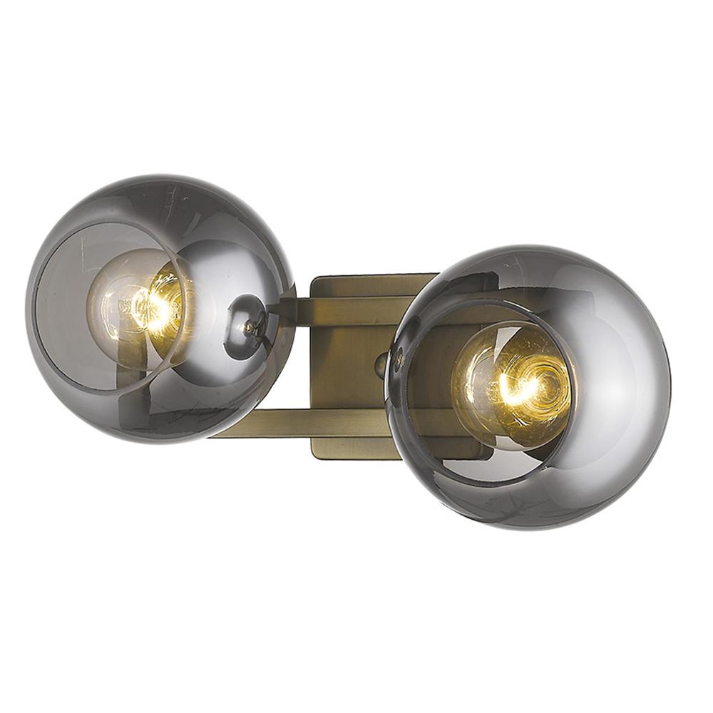 Lunette 2-Light Aged Brass Sconce. Picture 1