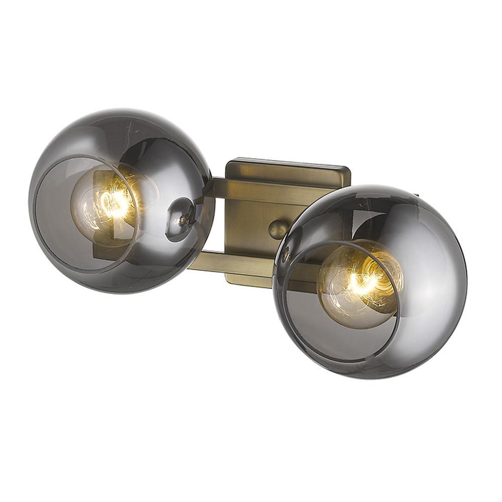 Lunette 2-Light Aged Brass Sconce. Picture 3