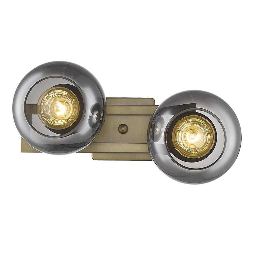 Lunette 2-Light Aged Brass Sconce. Picture 8