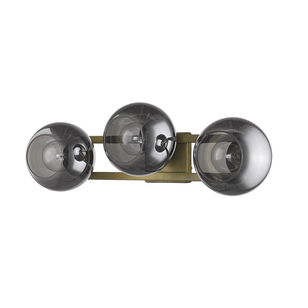 Lunette 3-Light Aged Brass Sconce. Picture 3