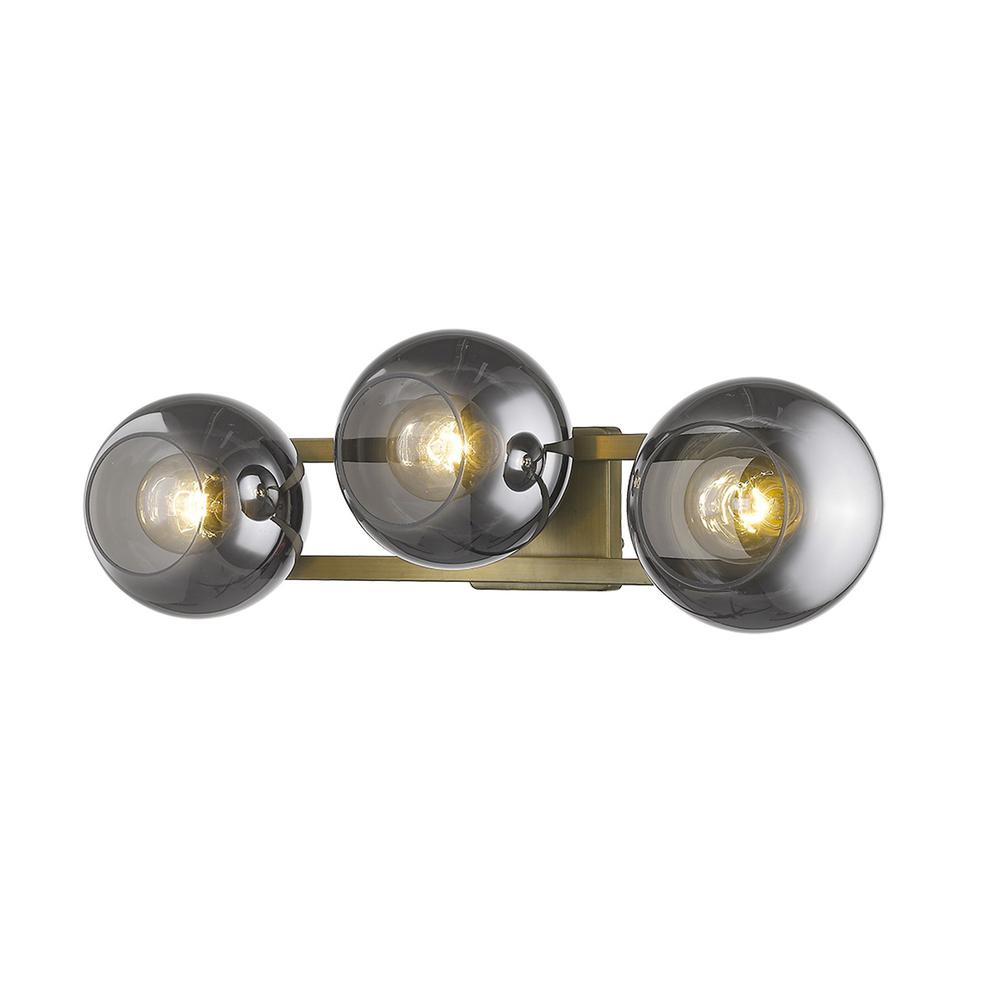 Lunette 3-Light Aged Brass Sconce. Picture 4