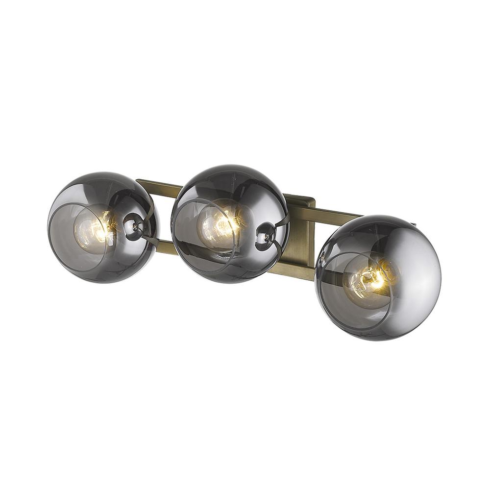 Lunette 3-Light Aged Brass Sconce. Picture 2