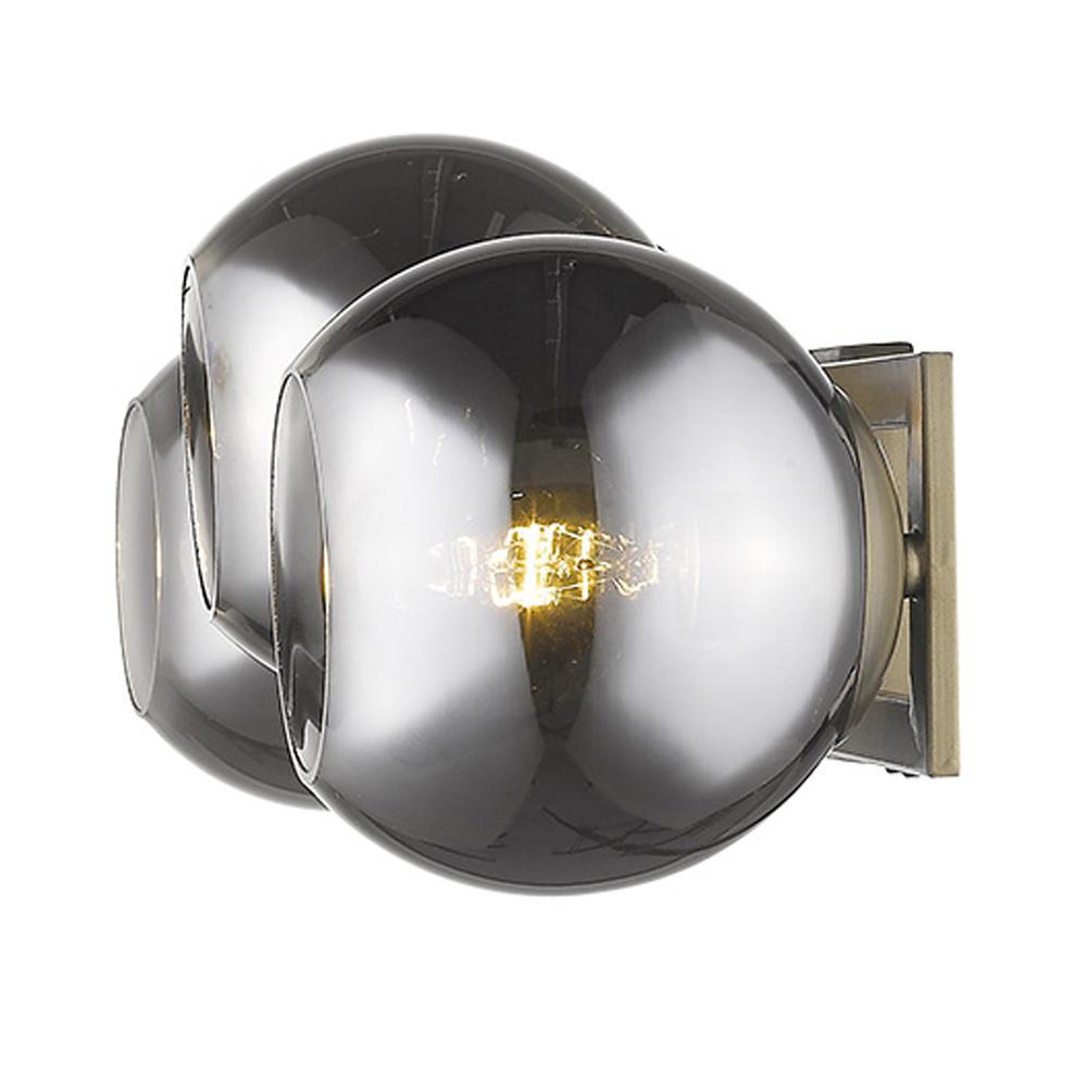 Lunette 3-Light Aged Brass Sconce. Picture 1