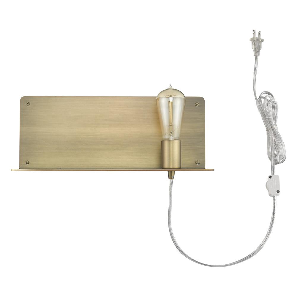 Dull Gold Shelf Wall Light. Picture 5