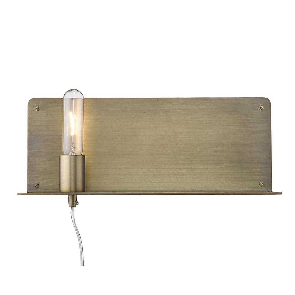 XL Dull Gold Shelf Wall Light. Picture 2