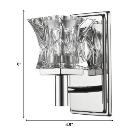 Arabella 1-Light Polished Nickel Sconce With Pressed Crystal Shade. Picture 5