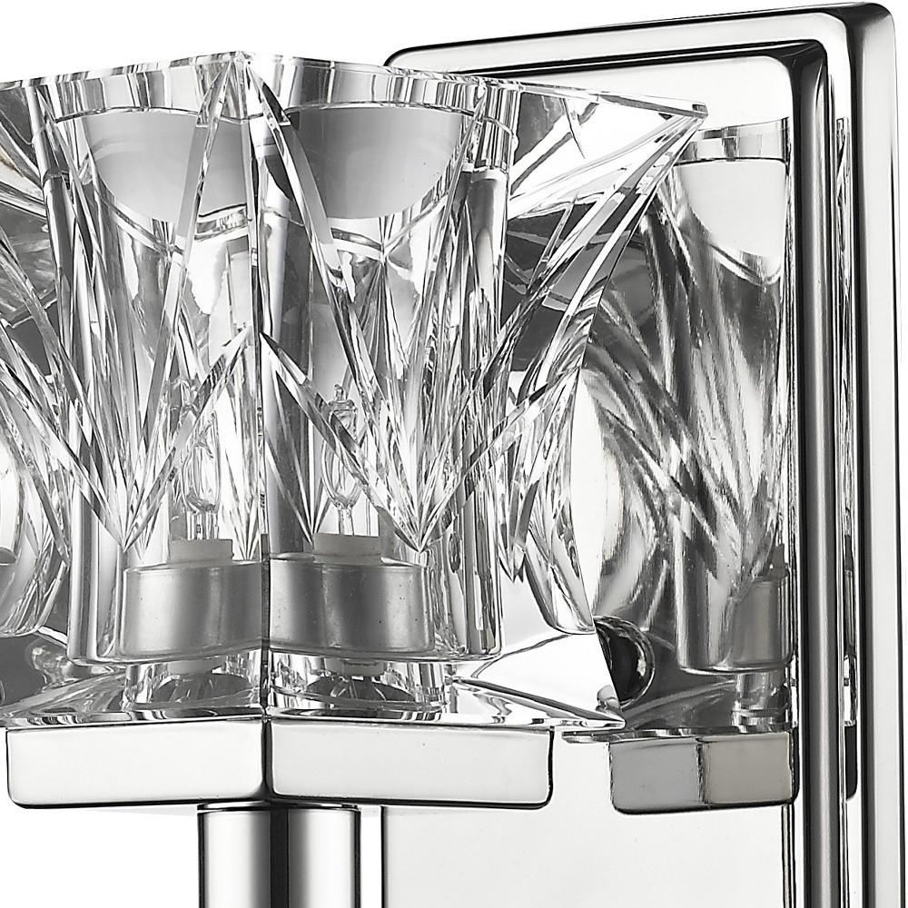 Arabella 1-Light Polished Nickel Sconce With Pressed Crystal Shade. Picture 3