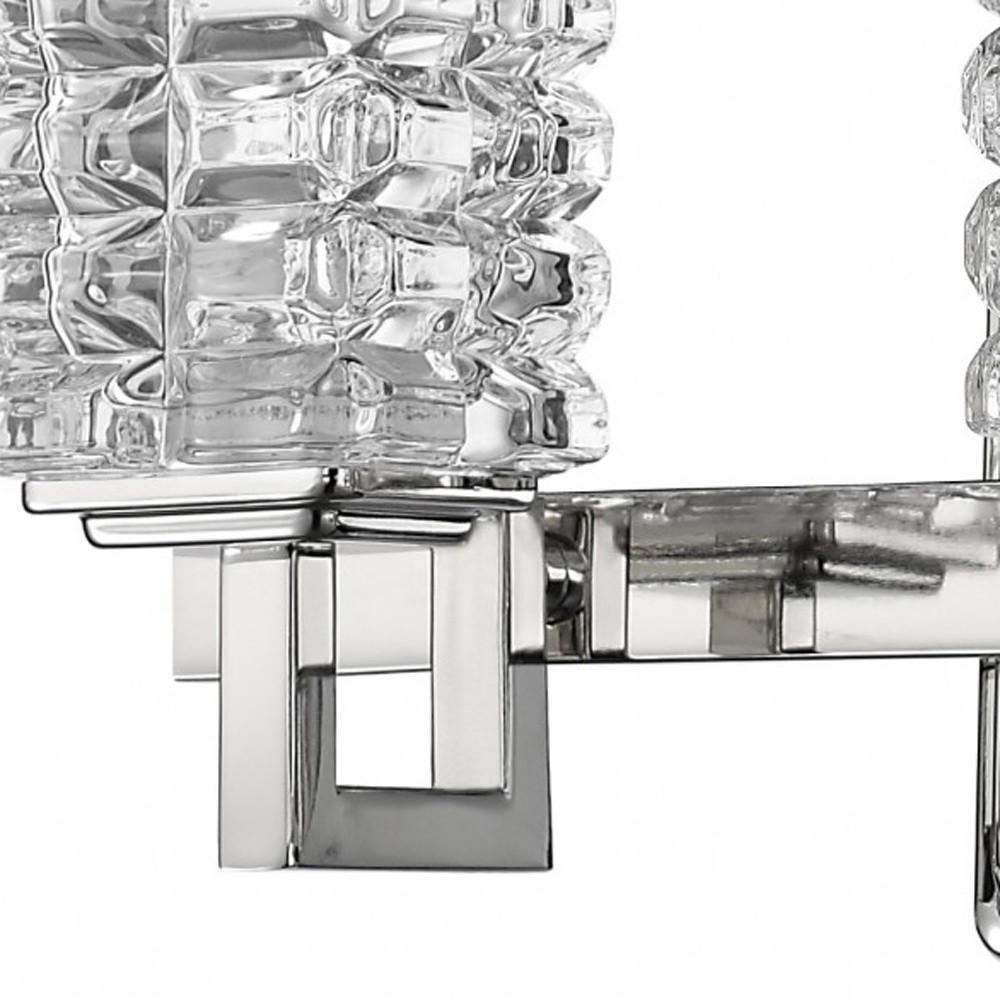 Coralie 3-Light Polished Nickel Sconce With Pressed Crystal Shades. Picture 3