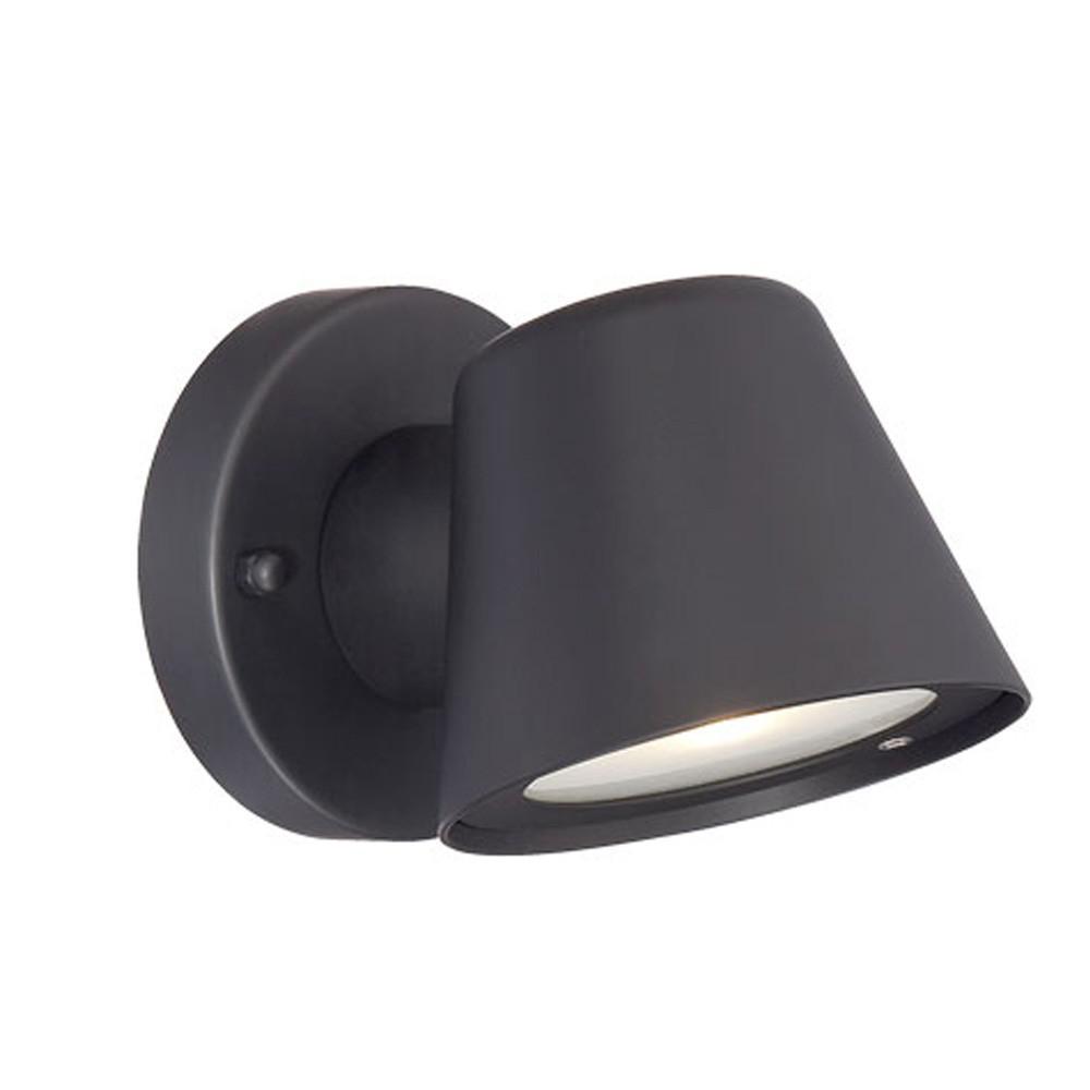 Matte Black LED Short Cone Wall Light. Picture 1