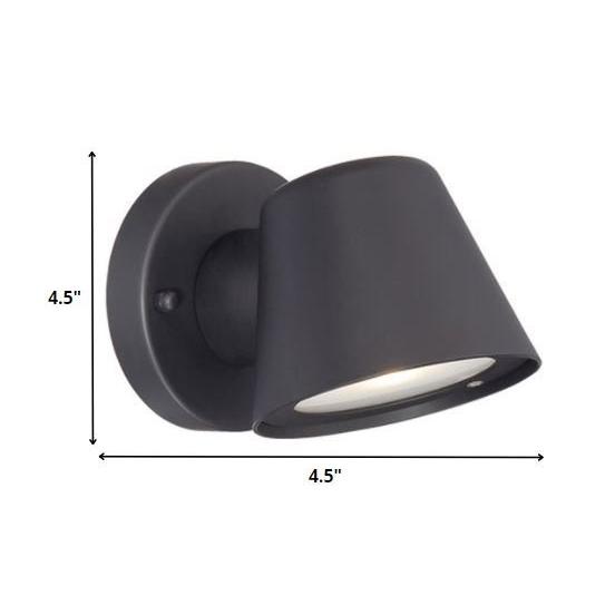 Matte Black LED Short Cone Wall Light. Picture 5