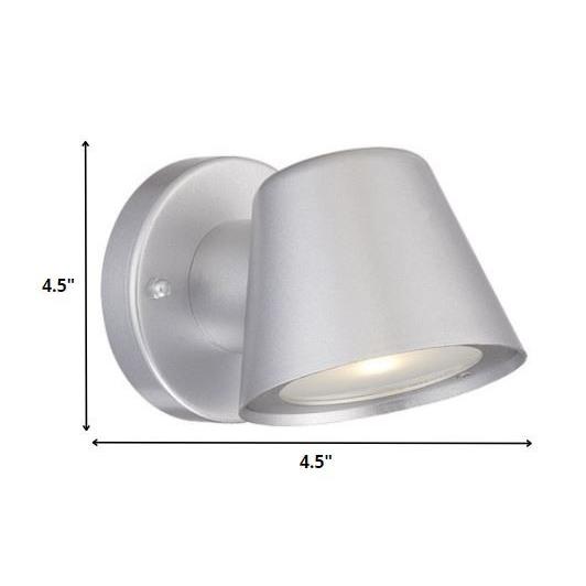 Brushed Silver LED Short Cone Wall Light. Picture 5