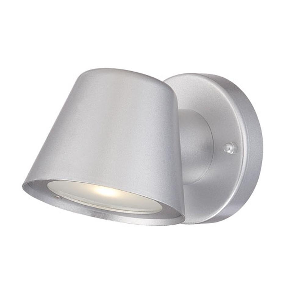 Brushed Silver LED Short Cone Wall Light. Picture 2