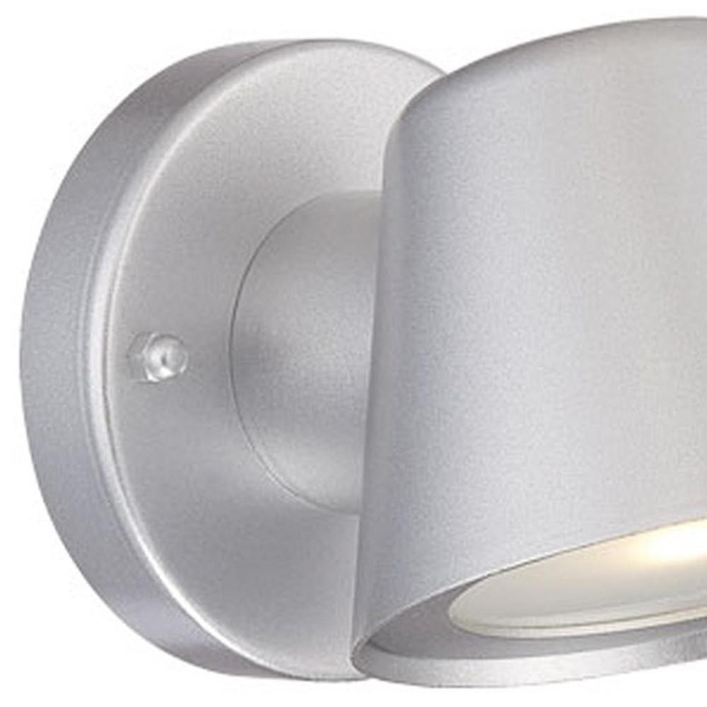 Brushed Silver LED Short Cone Wall Light. Picture 3