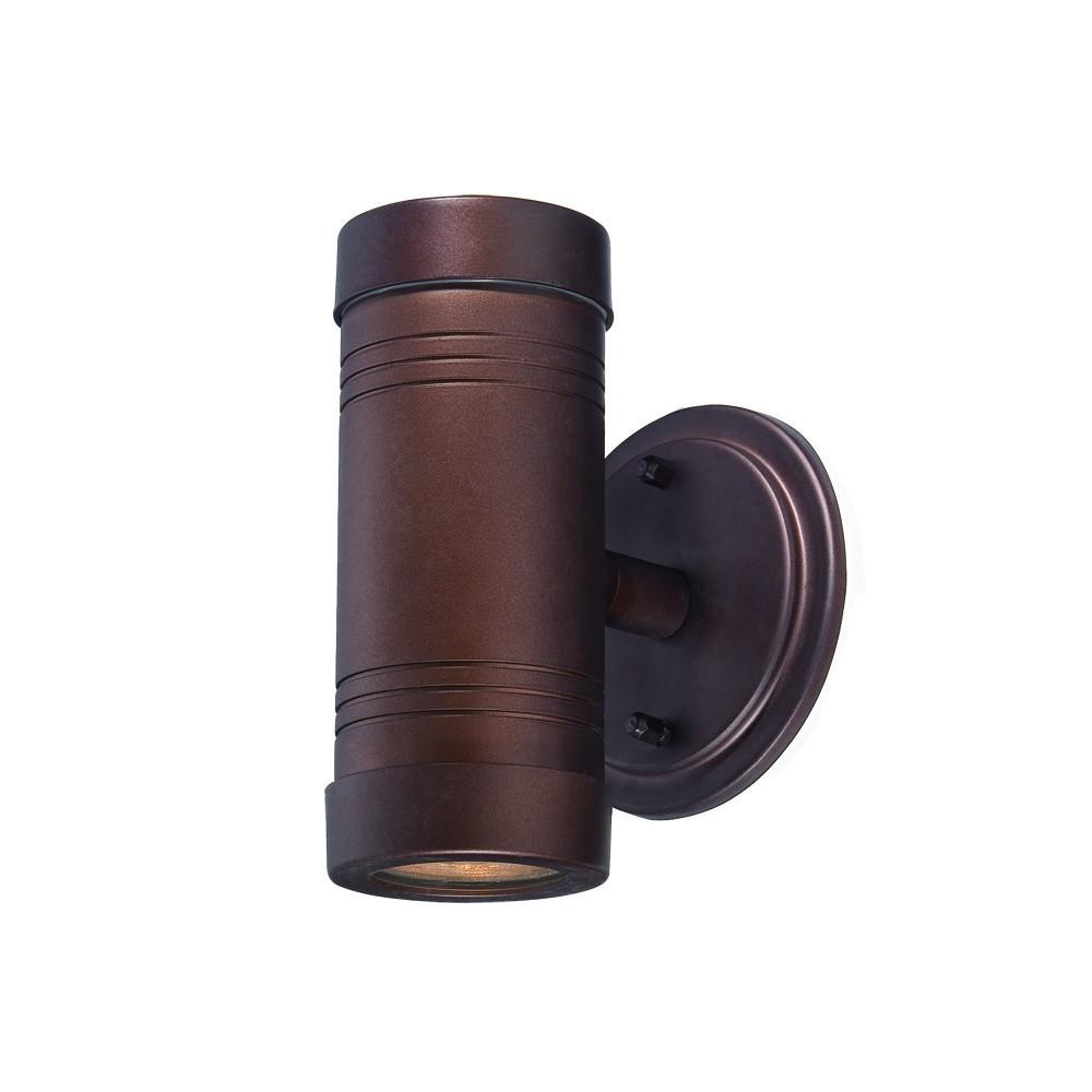 Two Light Bronze Cylinder Wall Light. Picture 2