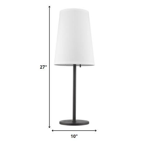27" Black Metal Table Lamp With White Empire Shade. Picture 5