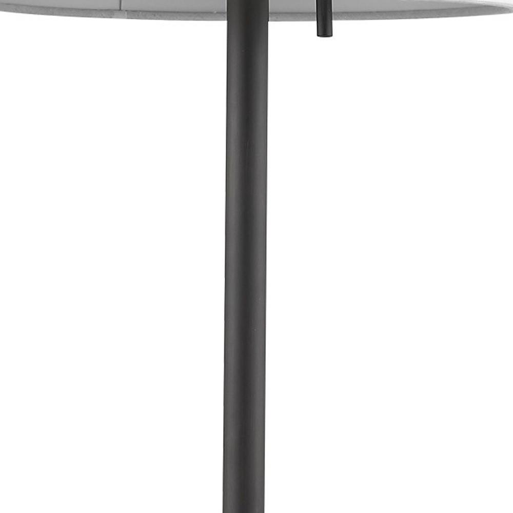 27" Black Metal Table Lamp With White Empire Shade. Picture 3