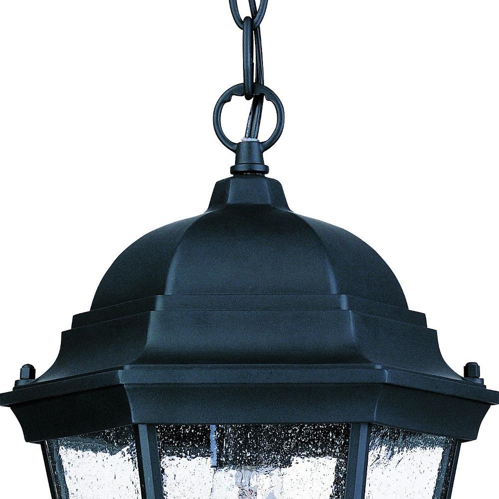 Matte Black Domed Lantern Hanging Light. Picture 4